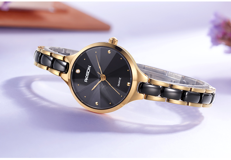 劳士顿(rosdn)石英表3619l 劳士顿(rosdn)女士手表 防水间陶瓷石英