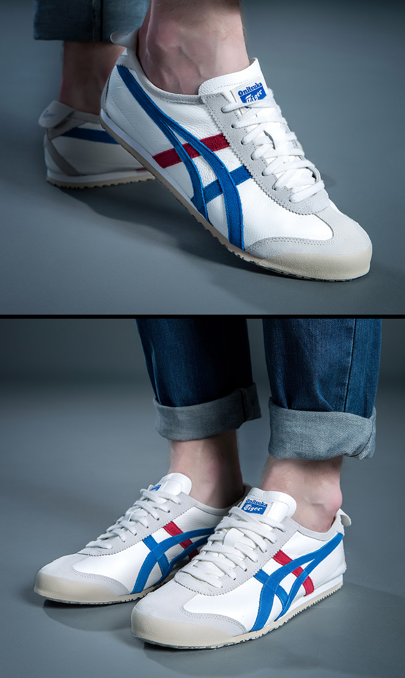 onitsukatiger休闲鞋情侣男女小白鞋mexico66白色/蓝色