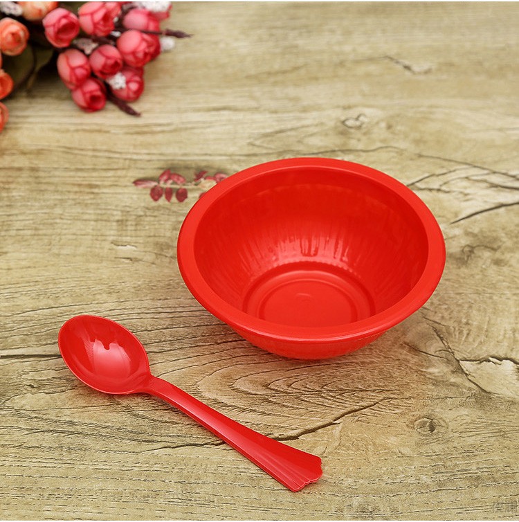 benys 塑料碗一次性喜宴餐具红碗 婚庆用品 婚宴 一次性喜庆红碗 红色