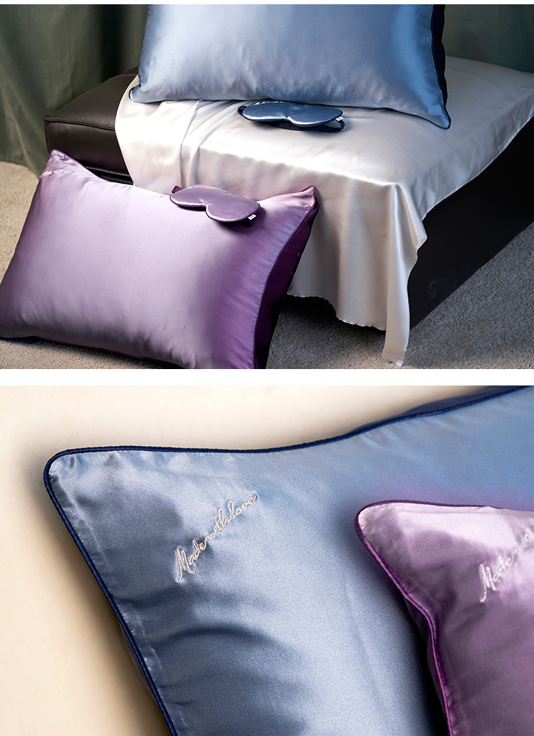 真丝枕套纯真丝单人枕用19姆米桑新款枕套单人真丝枕巾禧唐