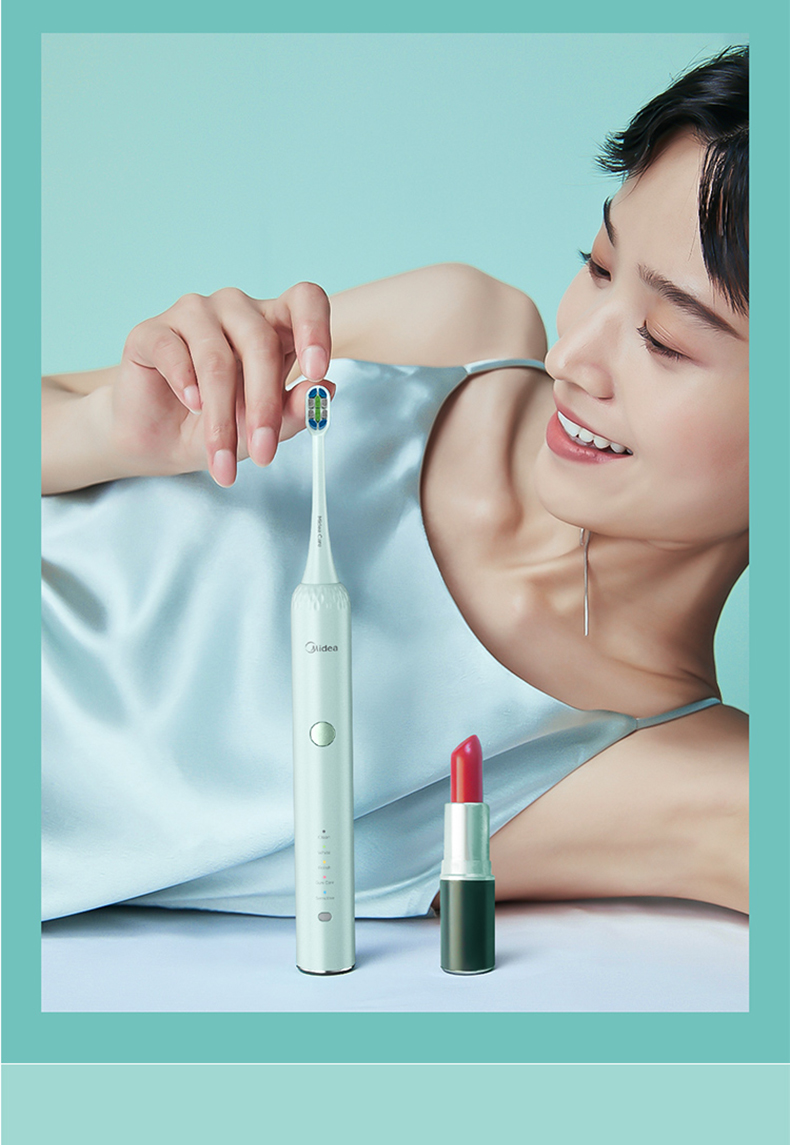 美的(midea)电动牙刷mc-aj0201 美的电动牙刷冰川白mc-aj0201学生党