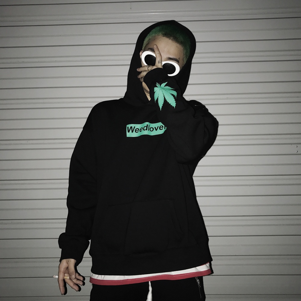 麦瑞思weedlover 17aw 经典box logo基础卫衣黑白男女宽松嘻哈套头