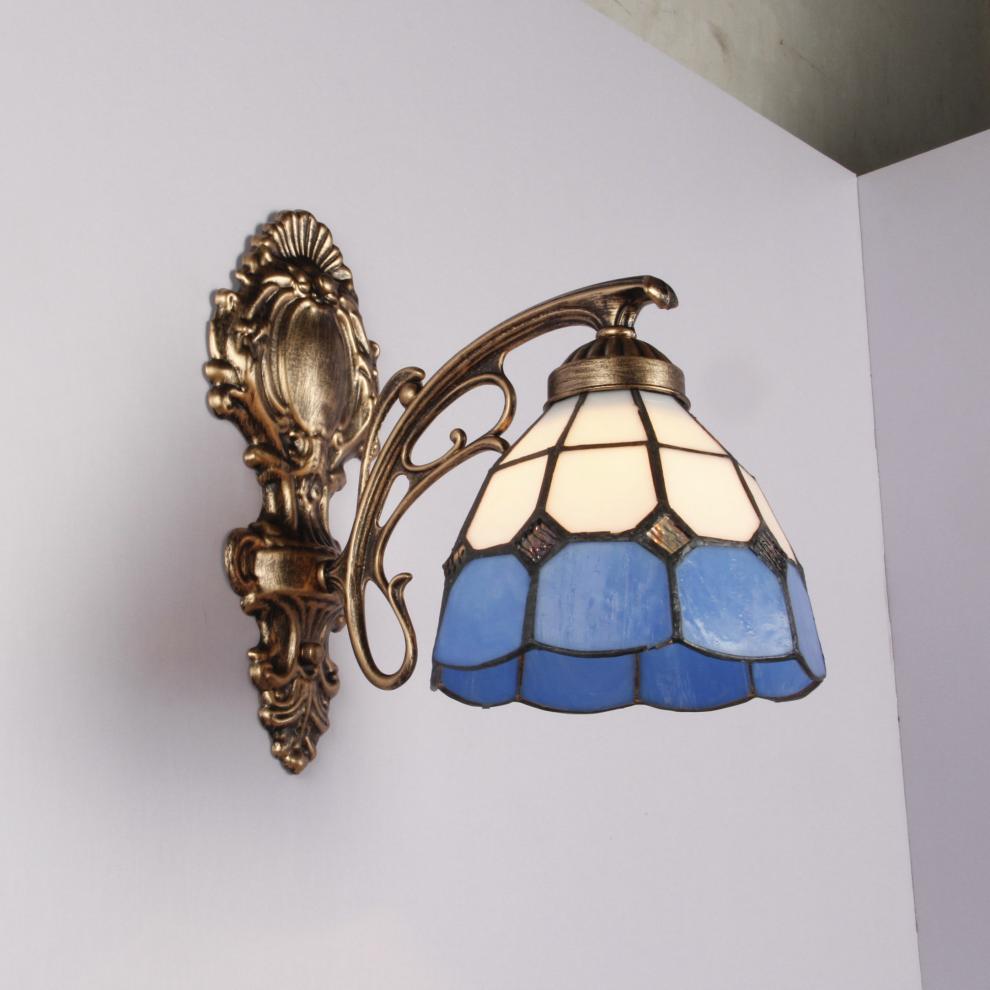 地中海壁灯卧室床头灯客厅过道灯古铜色铁艺欧式美式田园灯波迷娜