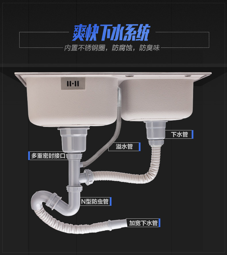 箭牌卫浴（ARROW ) 水槽304不锈钢厨房水槽双槽 洗菜盆 洗手盆 A款爵士款780*430*210