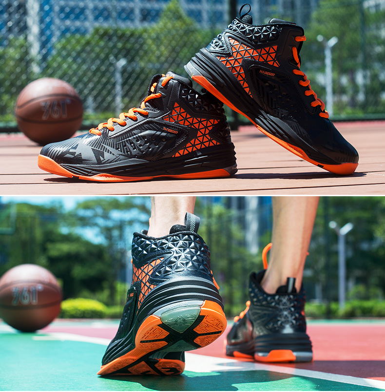 361男鞋运动防侧翻中帮篮球鞋塑胶橡胶底361减震耐磨篮球鞋671631101