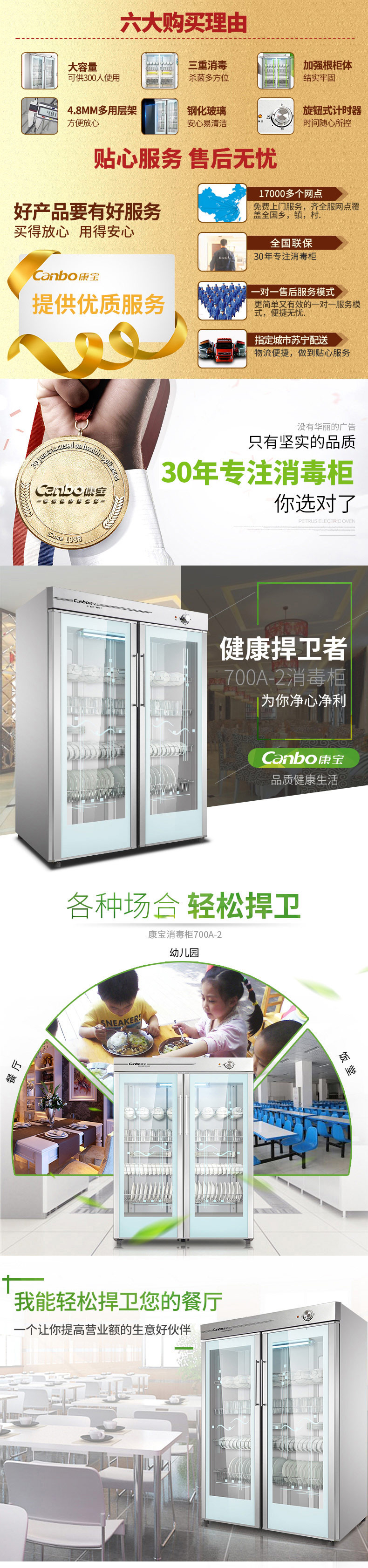 康宝（Canbo)GPR700A-2 双开门大容量 饭店 酒店 食堂 立式消毒柜 商用消毒柜