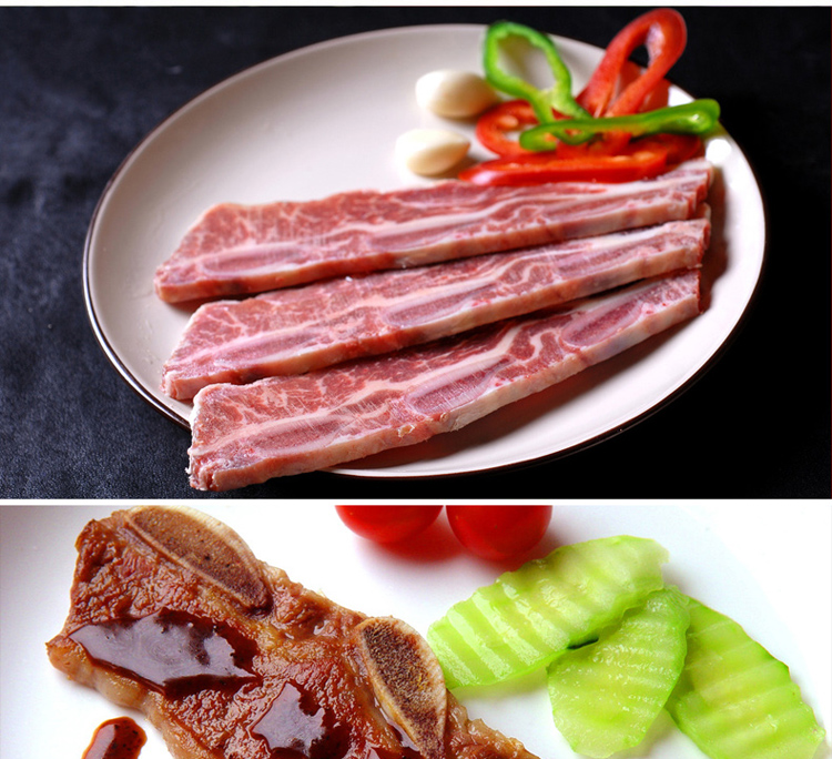 渔鼎鲜冷冻澳洲a级安格斯牛仔骨500g袋装雪花原切原味非腌制牛肉儿童