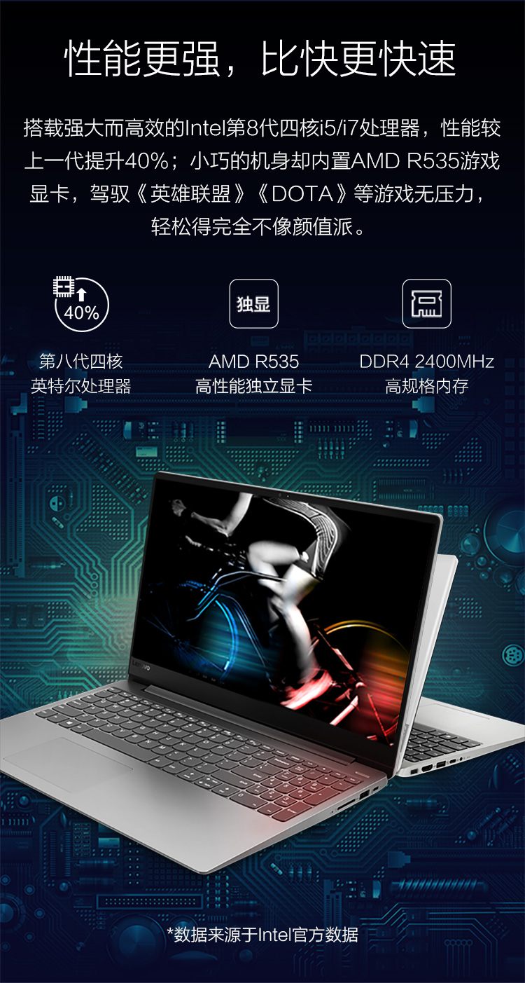 聯想lenovo小新潮7000156英寸輕薄本筆記本電腦i78550u8gb2tb128gb