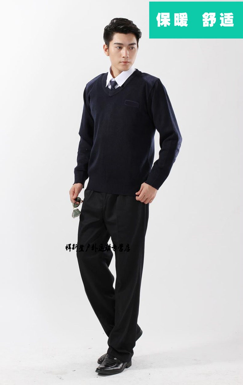 hoscene女士针织/毛衣 hoscene07式圆领羊毛衫陆套头v领police保安