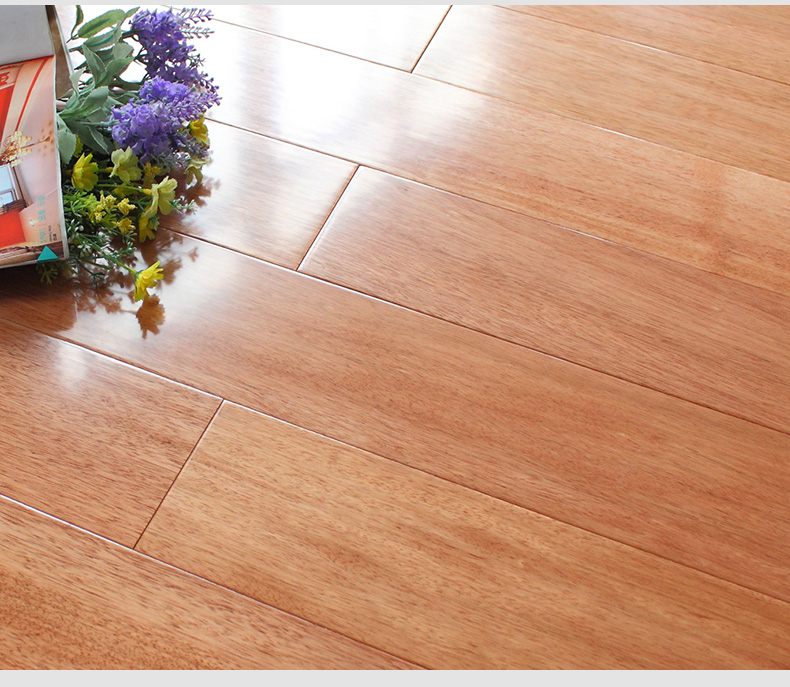 财到纯实木地板100进口原木a级本色番龙眼