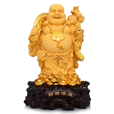 新款2018开光弥勒佛摆件大号 大肚笑佛家居装饰品招财开业乔迁佛工艺