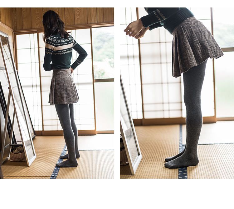 新款式靴下物300d秋季微压中厚收腿连裤袜女竖条纹打底袜棉袜显瘦美腿