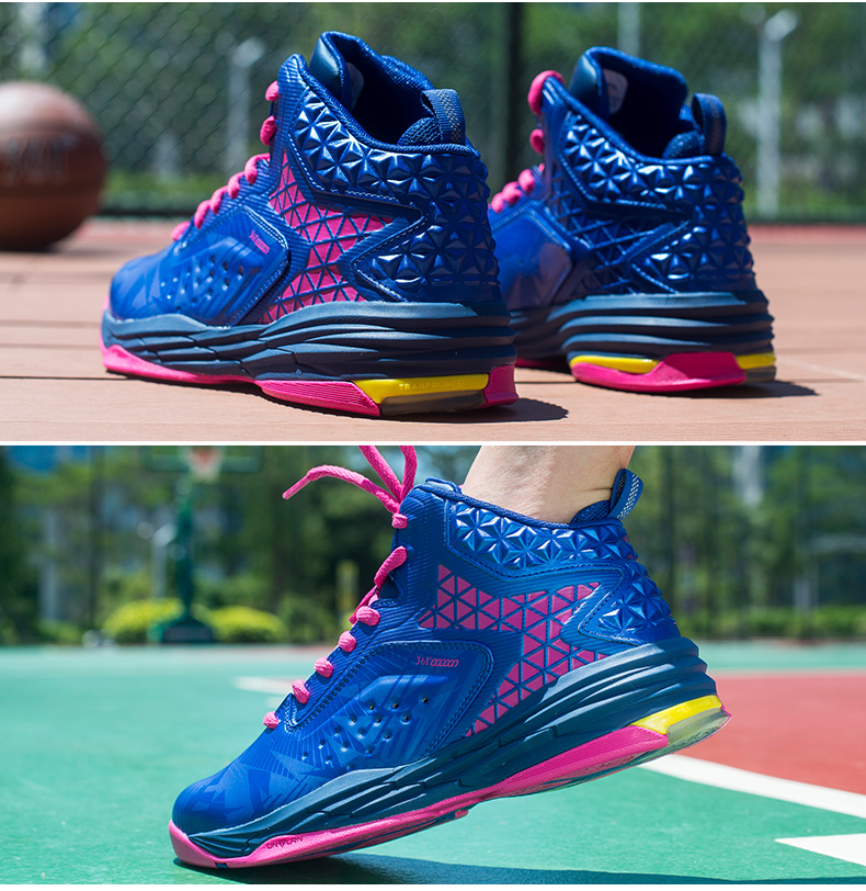 361男鞋运动防侧翻中帮篮球鞋塑胶橡胶底361减震耐磨篮球鞋671631101