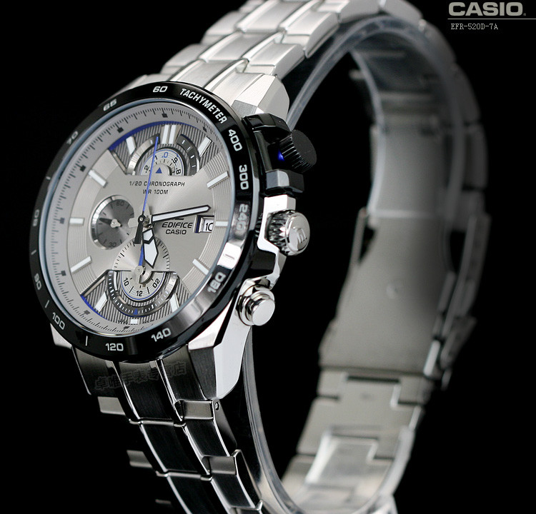 卡西欧casio男士手表钢带运动防水石英表ef546d7a