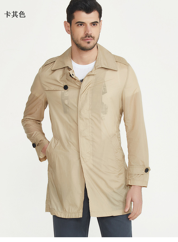 londonfog伦敦雾男士商务休闲翻领纯色风衣ls15wf001