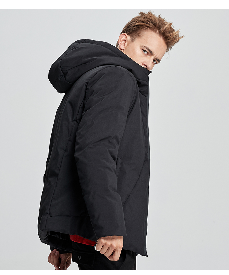 leecooper2018新款秋季男装棉衣商务休闲男士纯色中长款棉衣外套