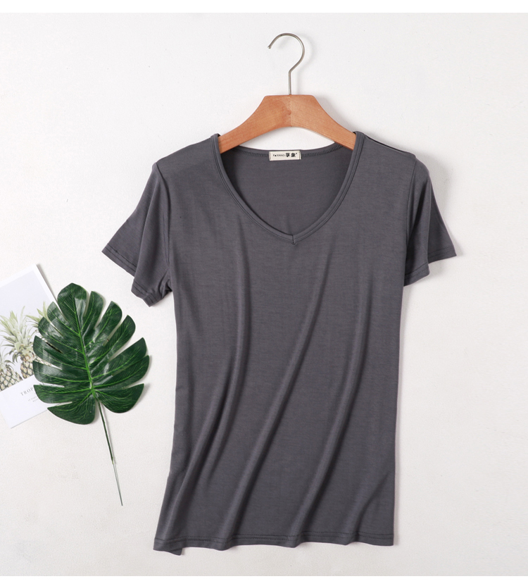 80160斤夏季新款韩版莫代尔t恤女大码短袖半袖宽松纯色圆领领t恤