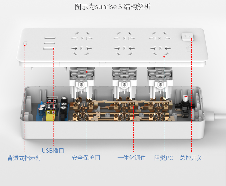 正泰chnt电工启航系列电源插座商务排插pvc材质白色带