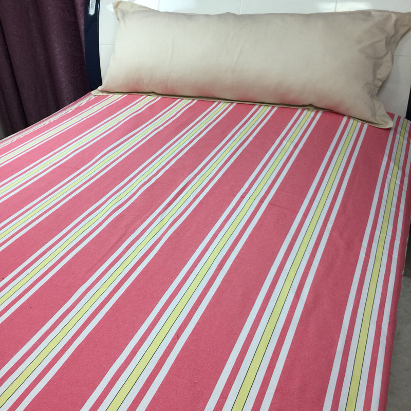 纯棉格子条纹1米8双人老粗布床单 学生宿舍单人被单被套枕套包邮