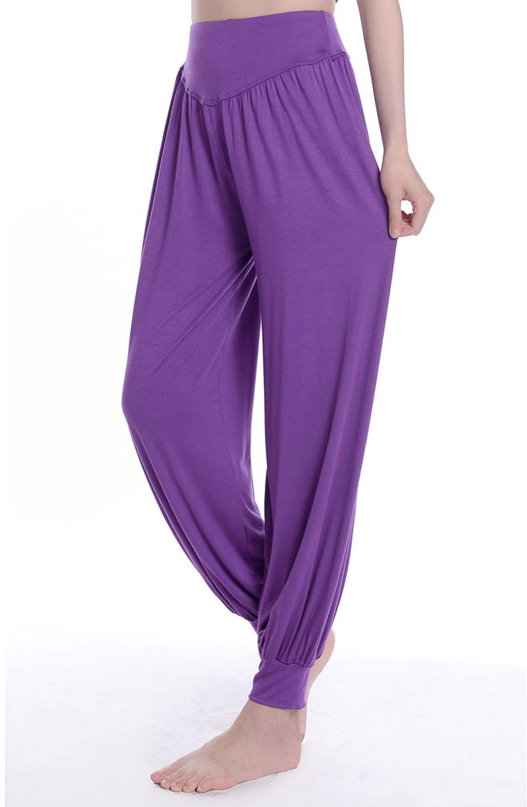 瑜伽服新款瑜伽裤春夏莫代尔灯笼裤女运动裤舞蹈服装大码长裤广场舞