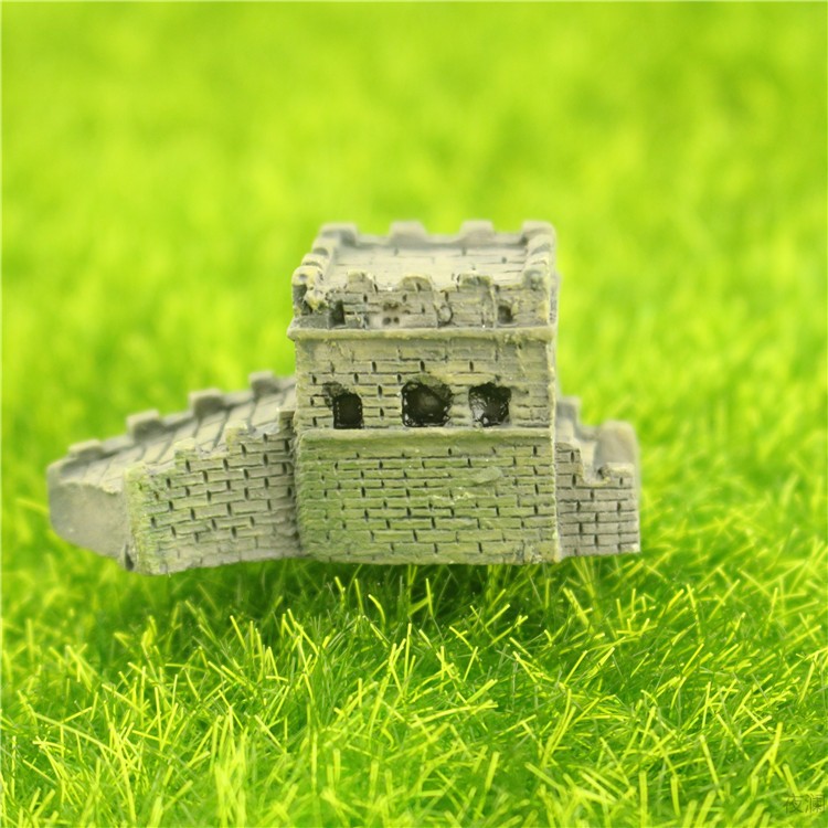 微景观摆件 中式小长城 水族馆装饰品 创意树脂工艺品 小长城