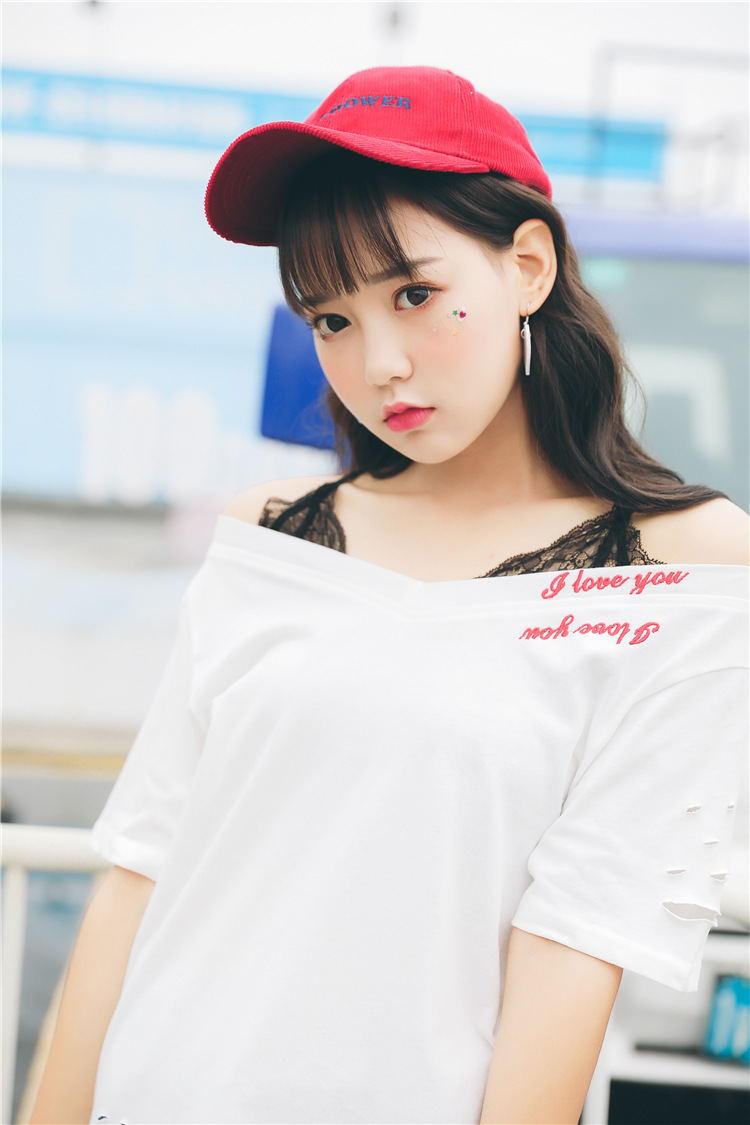 t恤女宽松破洞开叉假两件8712 情娇婷(qingjiaoting)女士t恤【价格