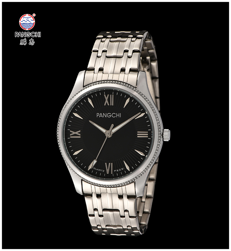 鹏志pangchi新款商务休闲男士表国产品牌罗马刻度情侣表时尚石英表
