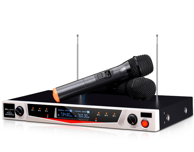 新款金正n700无线麦克风家用ktv卡拉ok专业会议话筒灰色普通咪头