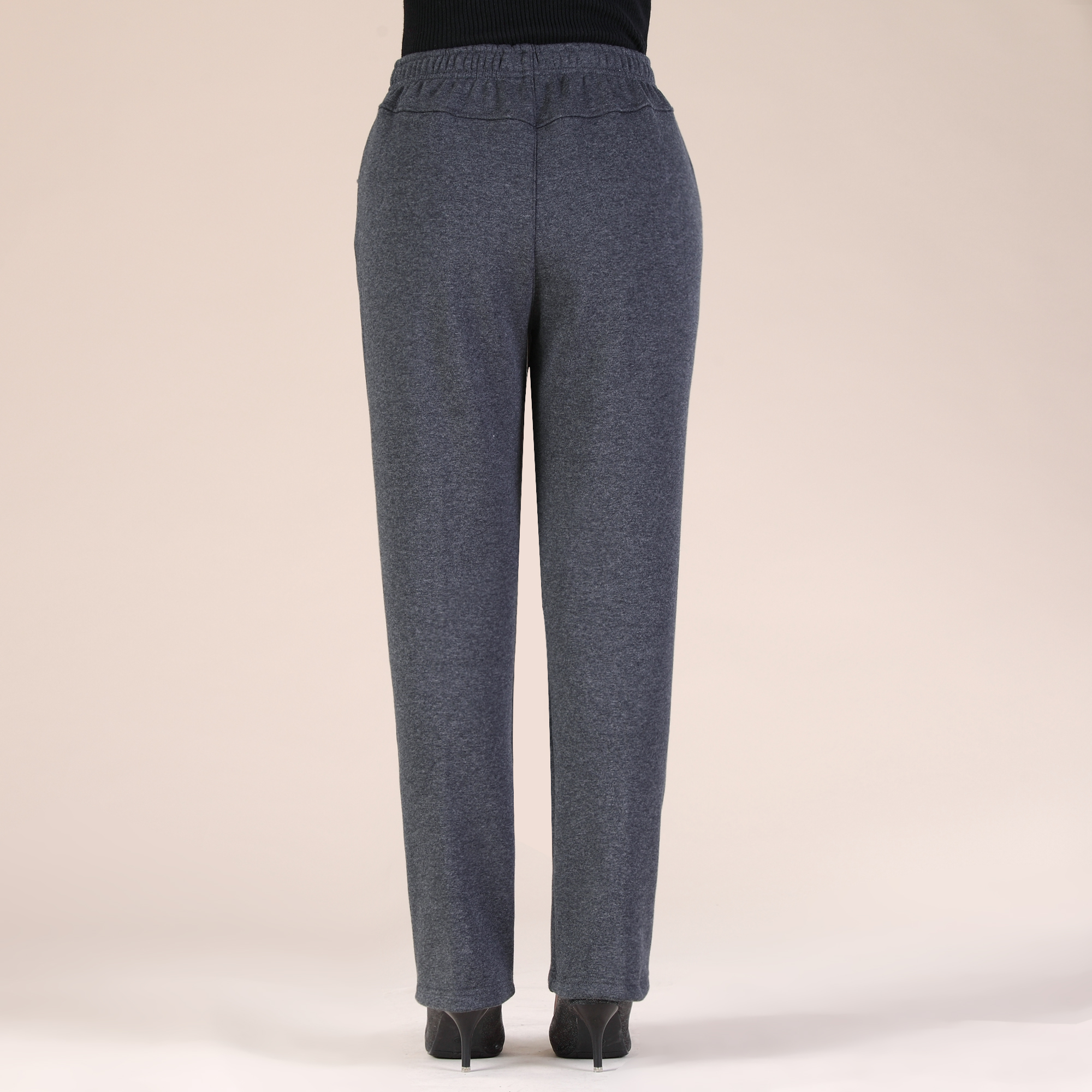 中老年人运动裤女加绒加厚秋冬妈妈装纯棉高腰卫裤宽松大码休闲裤