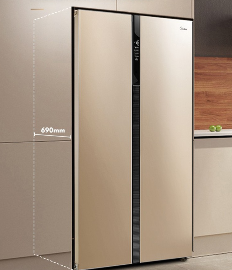 美的midea双门节能低音535升对开门纤薄智能家电冰箱bcd535wkzme