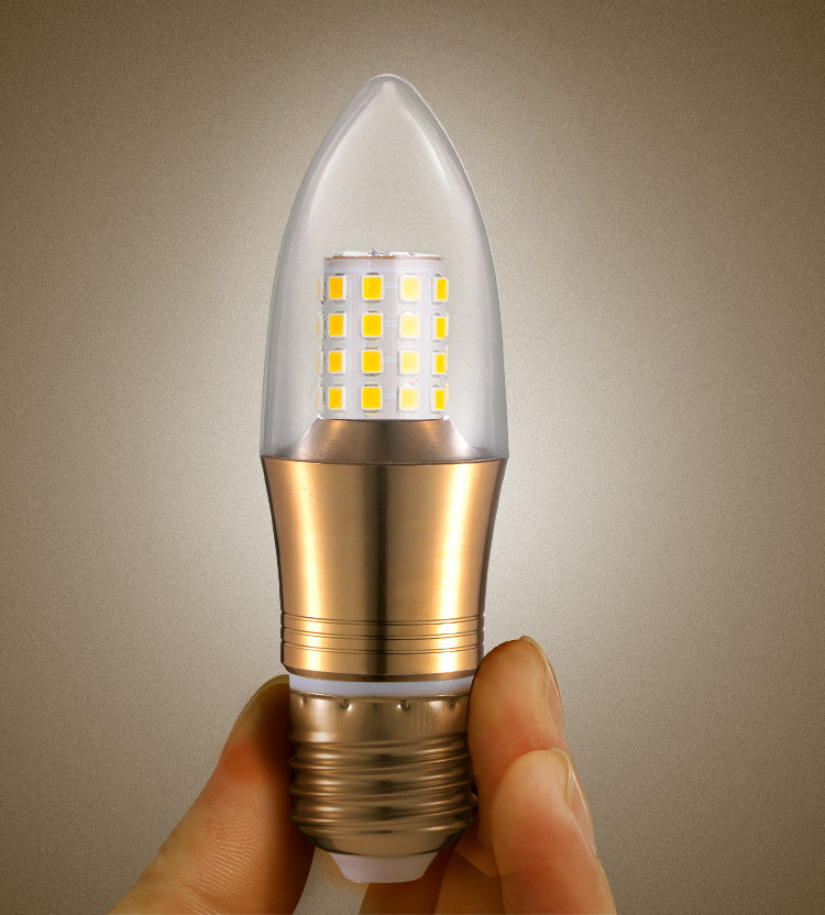 led蜡烛灯泡e14小螺口e27节能家用超亮5w7w水晶灯尖泡照明e14小螺口