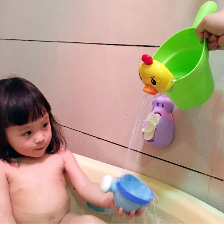 儿童洗澡玩具戏水车男孩女孩洗头杯花洒宝宝洒水壶套装 4件套 2只发条