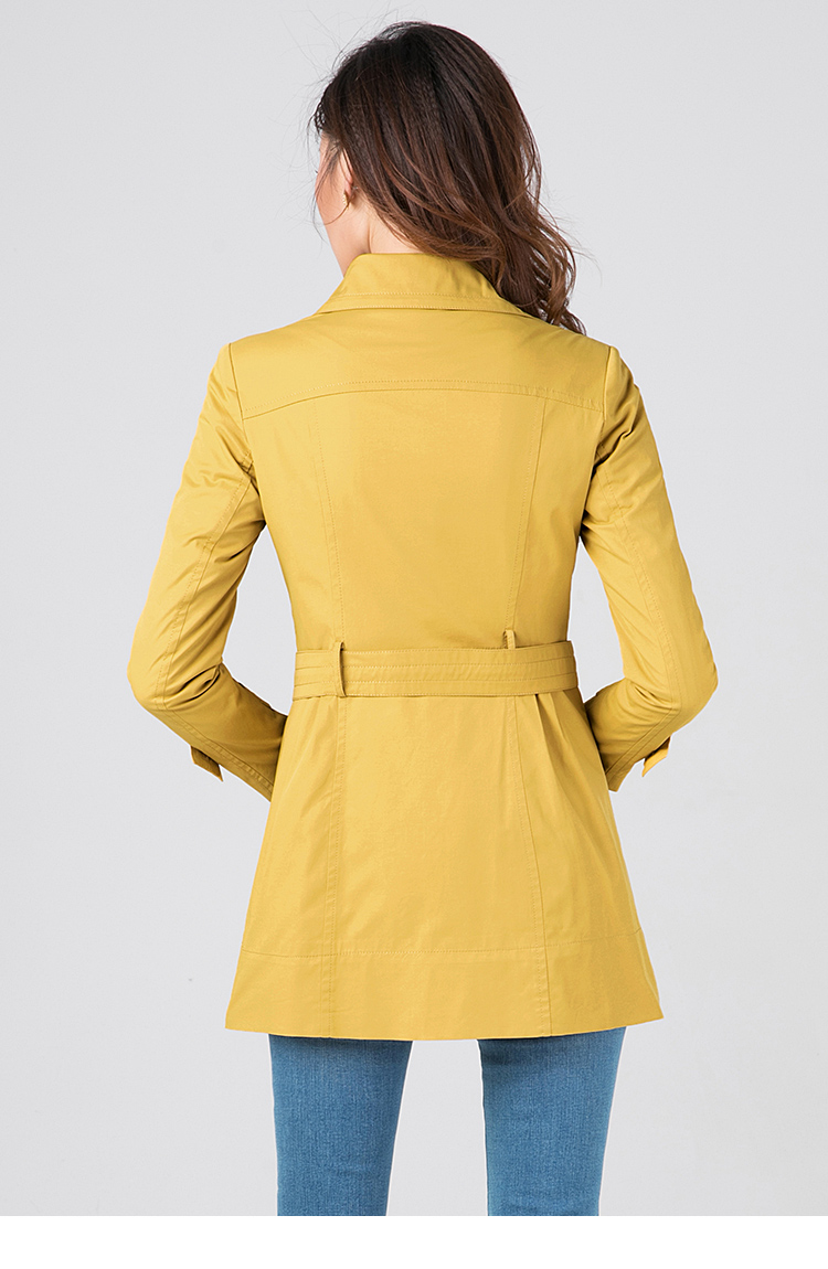 逸阳清双排扣中长款风衣0724