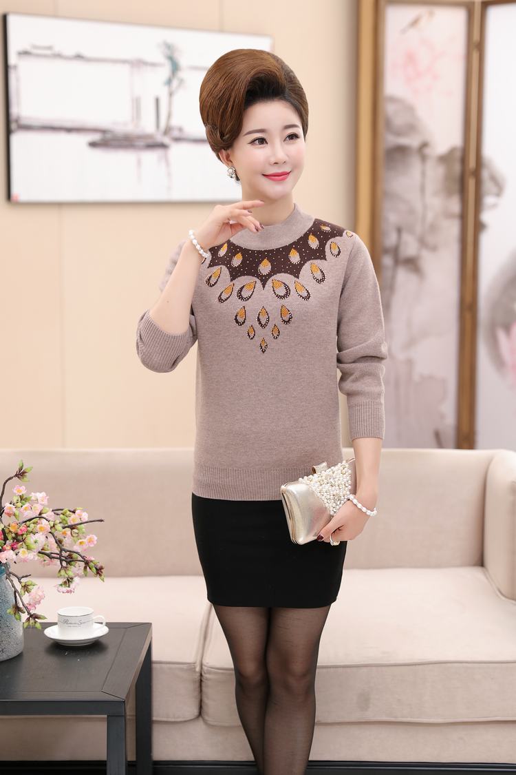 薇姬桑妮女士针织/毛衣 薇姬桑妮中年羊毛衫女40-50岁妇女针织上衣
