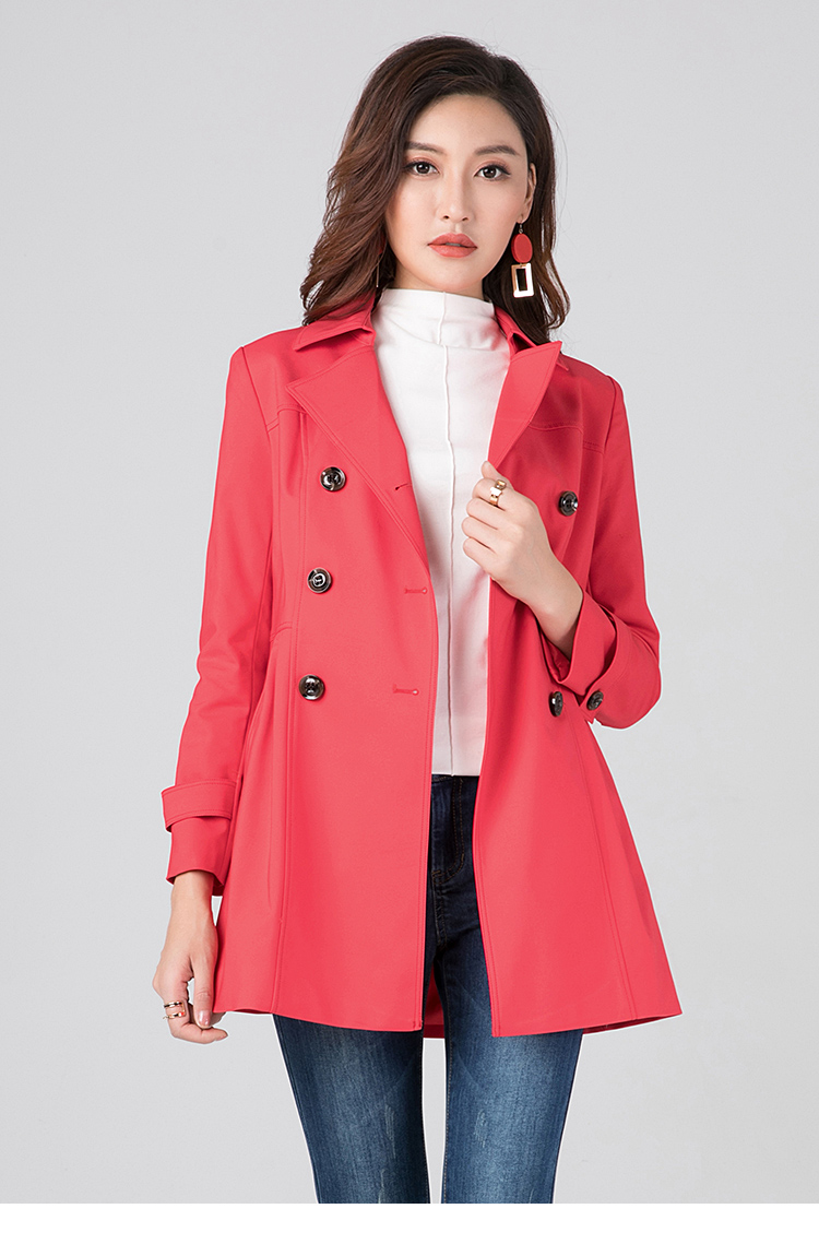 逸阳秋季西装领中长款风衣1002