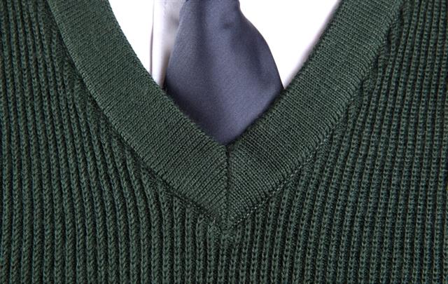 hoscene07式毛衣武警消防海军陆军空军羊毛衫军官毛衣男v领商务鸡心领