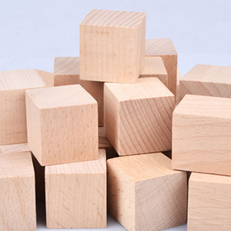 5cmy木30粒(含收纳袋)】木大块木正方体立方体积木块 数学教具儿童