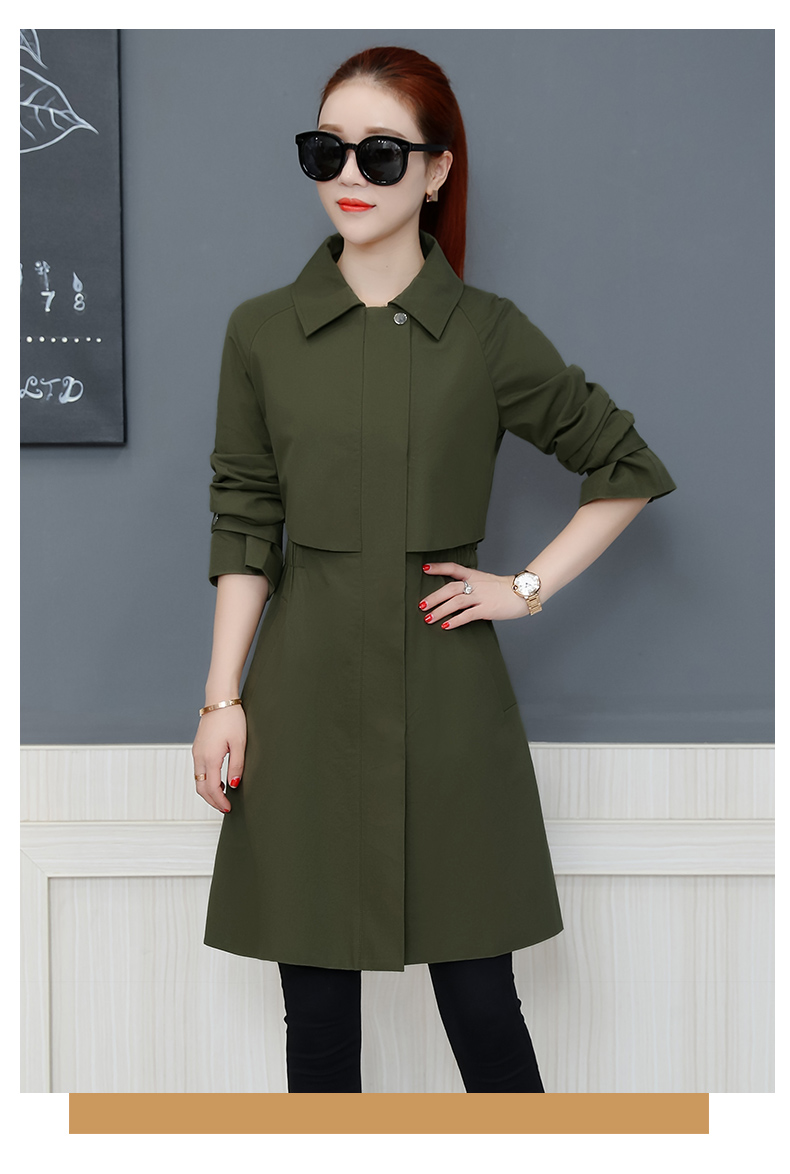 2017新款秋款秋装韩版初秋气质刺绣薄中款中长款外衣风衣外套女装