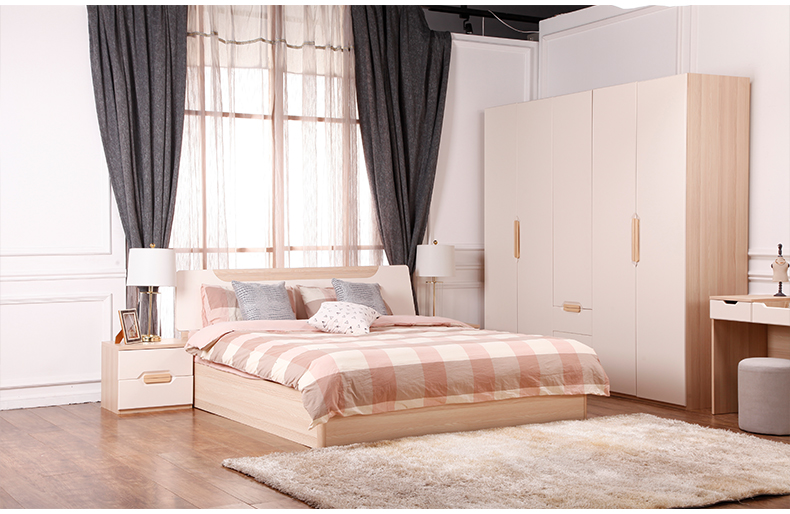 超级新品 曲美家居(qm) 简约现代 轻北欧舒适储物婚床 卧室家具 箱体