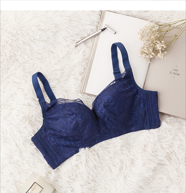 无钢圈 大胸性感蕾丝网纱9882492055 茵曼(inman)文胸【价格 图片