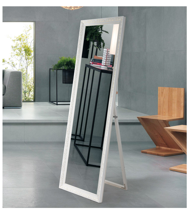 淮木欧式实木支架镜穿衣镜全身镜壁挂服装店试衣镜落地镜子客厅卧室