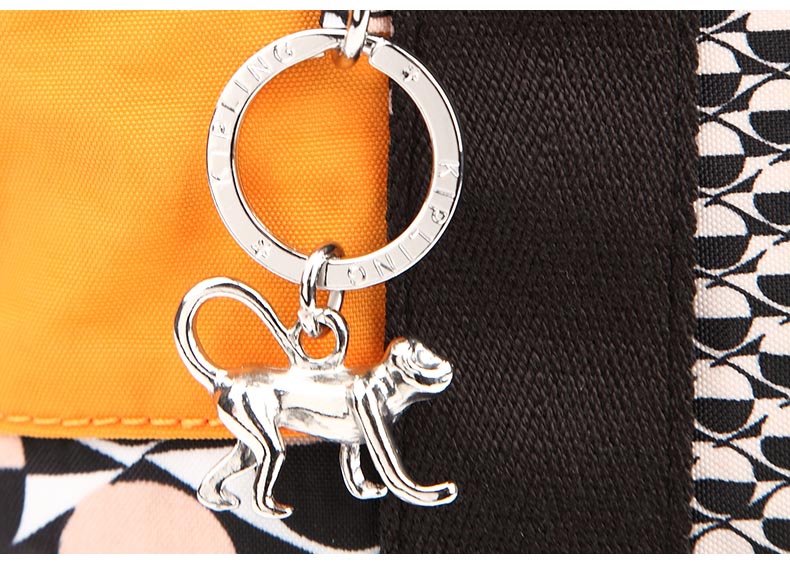 kipling凯浦林 elyse金属猴子挂件尼龙手提斜挎包 k12639