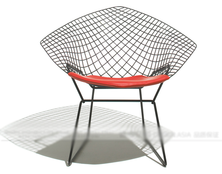 超级新品 淮木金属休闲凳铁丝椅铁艺椅个性钢丝椅户外钻石大网椅时尚