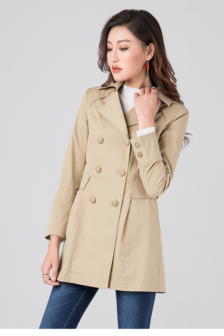 逸阳上衣逸阳秋季新款修身显瘦中长款风衣