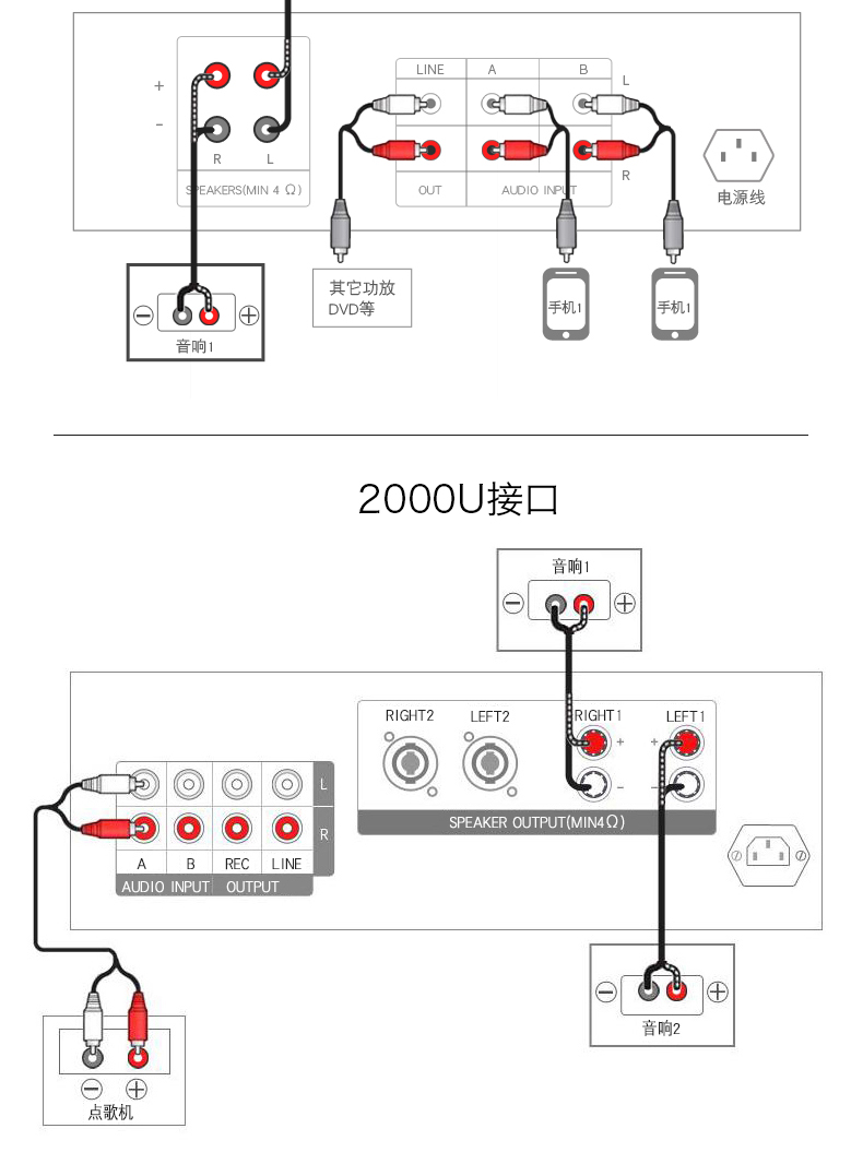 吸顶喇叭3条线接线图图片