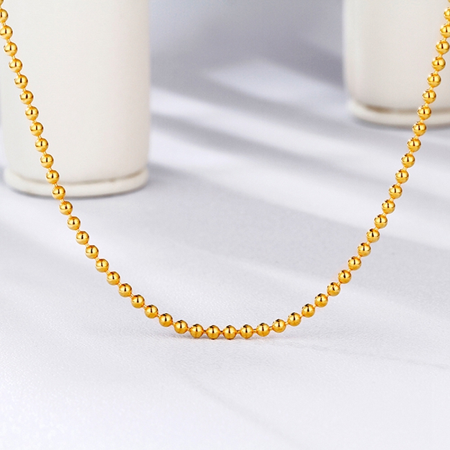 zsk黄金吊坠/项链hgc030-ss30 zsk珠宝小金珠黄金项链女圆珠999足金