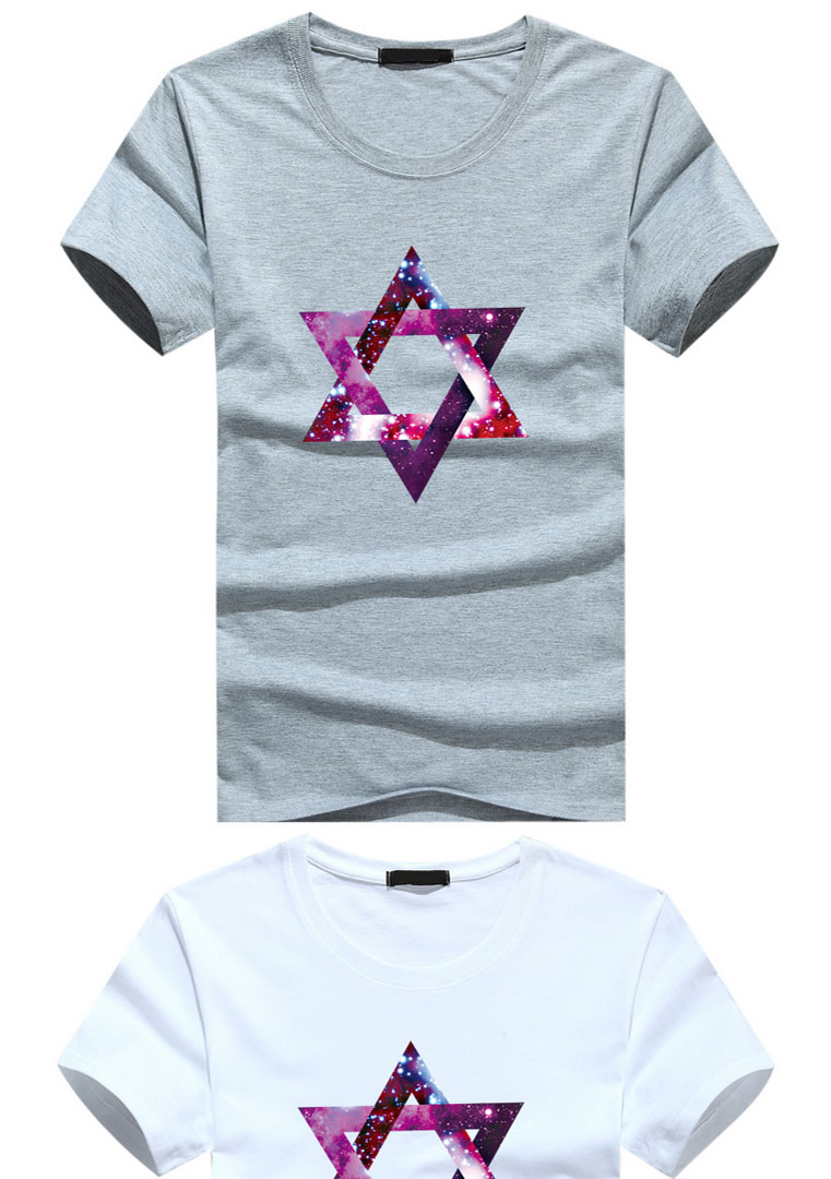 诺妮梦 2016 夏装新款 潮牌短袖t恤情侣装短袖星空六边形男装夏季大码