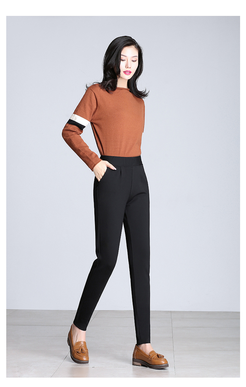 哈伦裤女加肥加大码女裤胖mm高腰中老年妈妈装加绒加厚休闲小脚裤