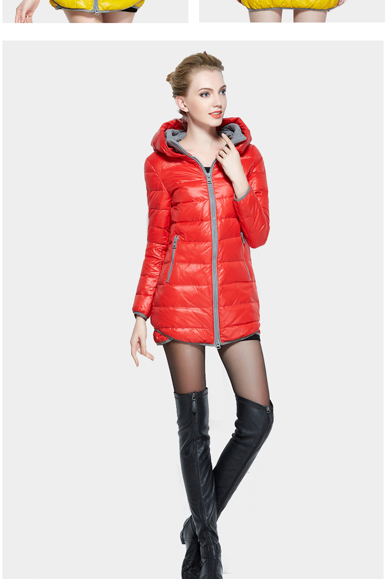 yaloo雅鹿羽绒服女中长款潮韩版修身连帽冬装外套保暖羽绒衣