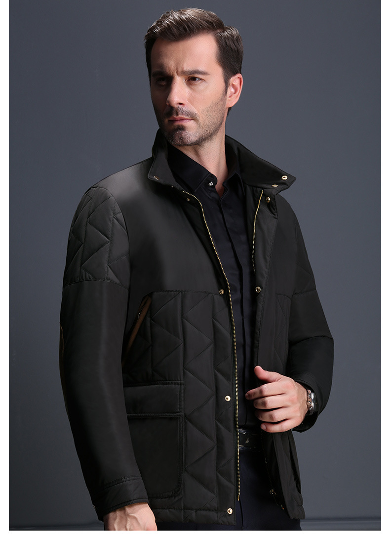 培罗蒙冬季中年男士休闲棉服短款立领修身棉衣外套保暖羽绒服edm5807